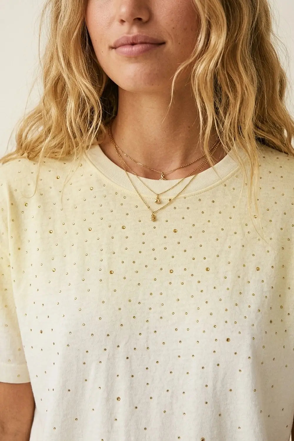 Yellow Gradient Speckled Short Sleeve Tee - T-Shirts