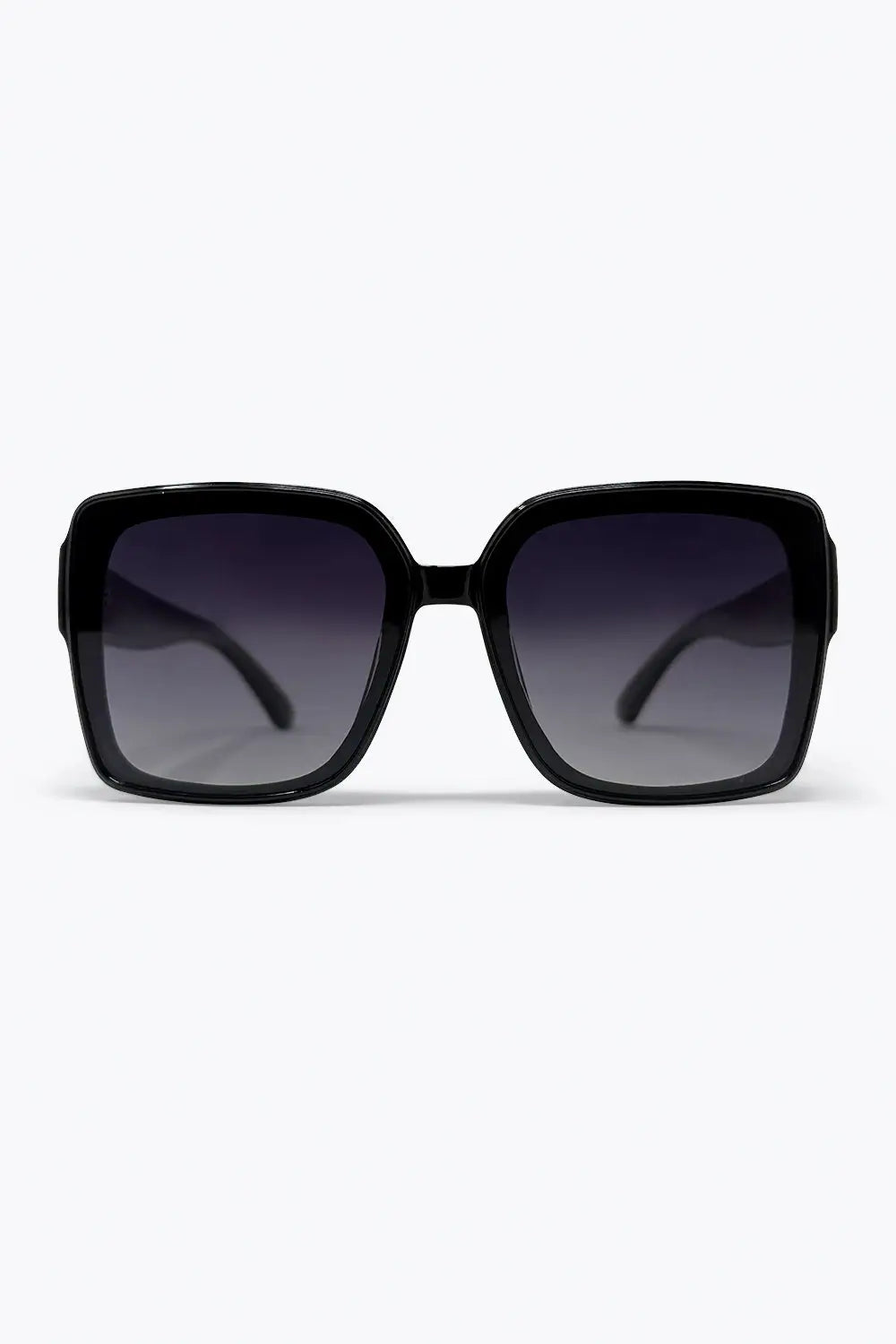 Black Oversized Square Frame Gradient Lens Sunglasses - BLACK / ONE - Sunglasses