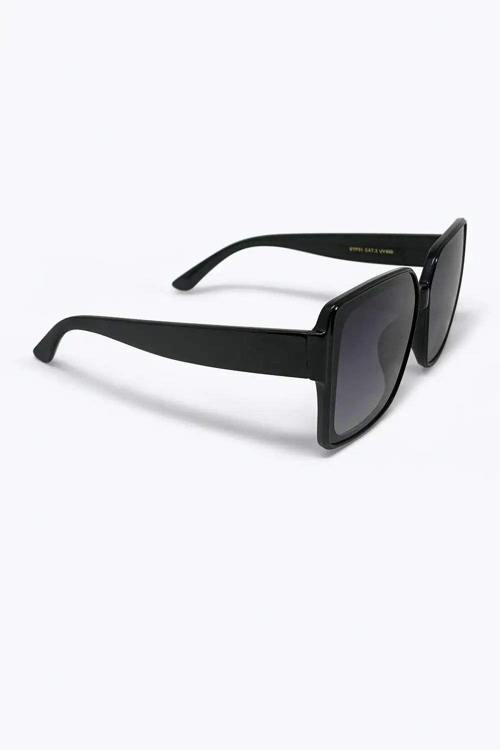 Black Oversized Square Frame Gradient Lens Sunglasses - BLACK / ONE - Sunglasses