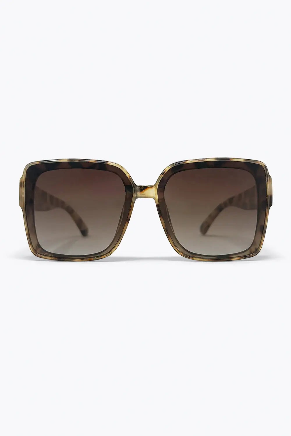 Multicolor Tortoiseshell Acetate Oversize Square Frame Sunglasses - BEIGE / ONE - Sunglasses