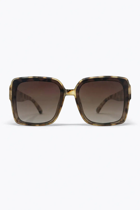 Multicolor Tortoiseshell Acetate Oversize Square Frame Sunglasses - BEIGE / ONE - Sunglasses
