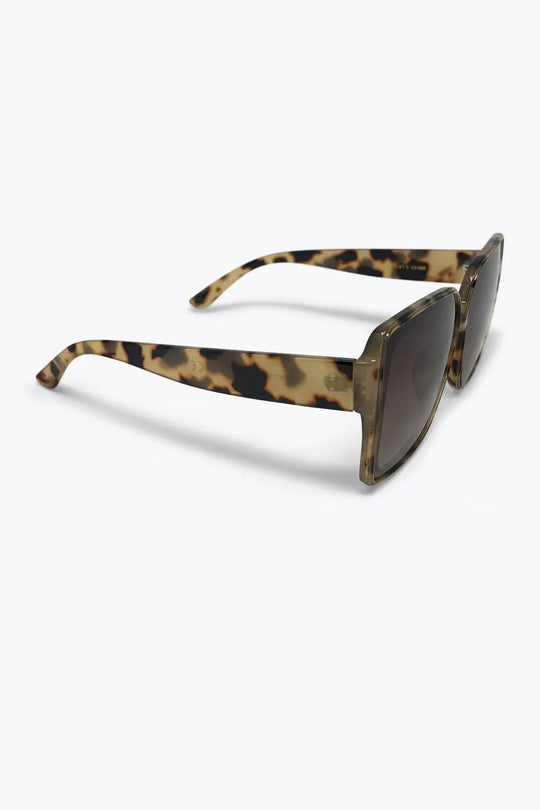 Multicolor Tortoiseshell Acetate Oversize Square Frame Sunglasses - BEIGE / ONE - Sunglasses