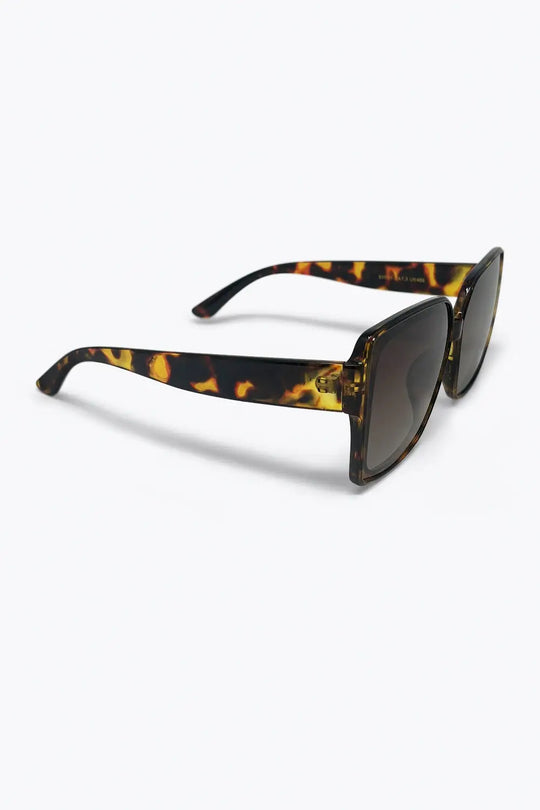Multicolor Tortoiseshell Acetate Square Frame Oversize Sunglasses - BROWN / ONE - Sunglasses