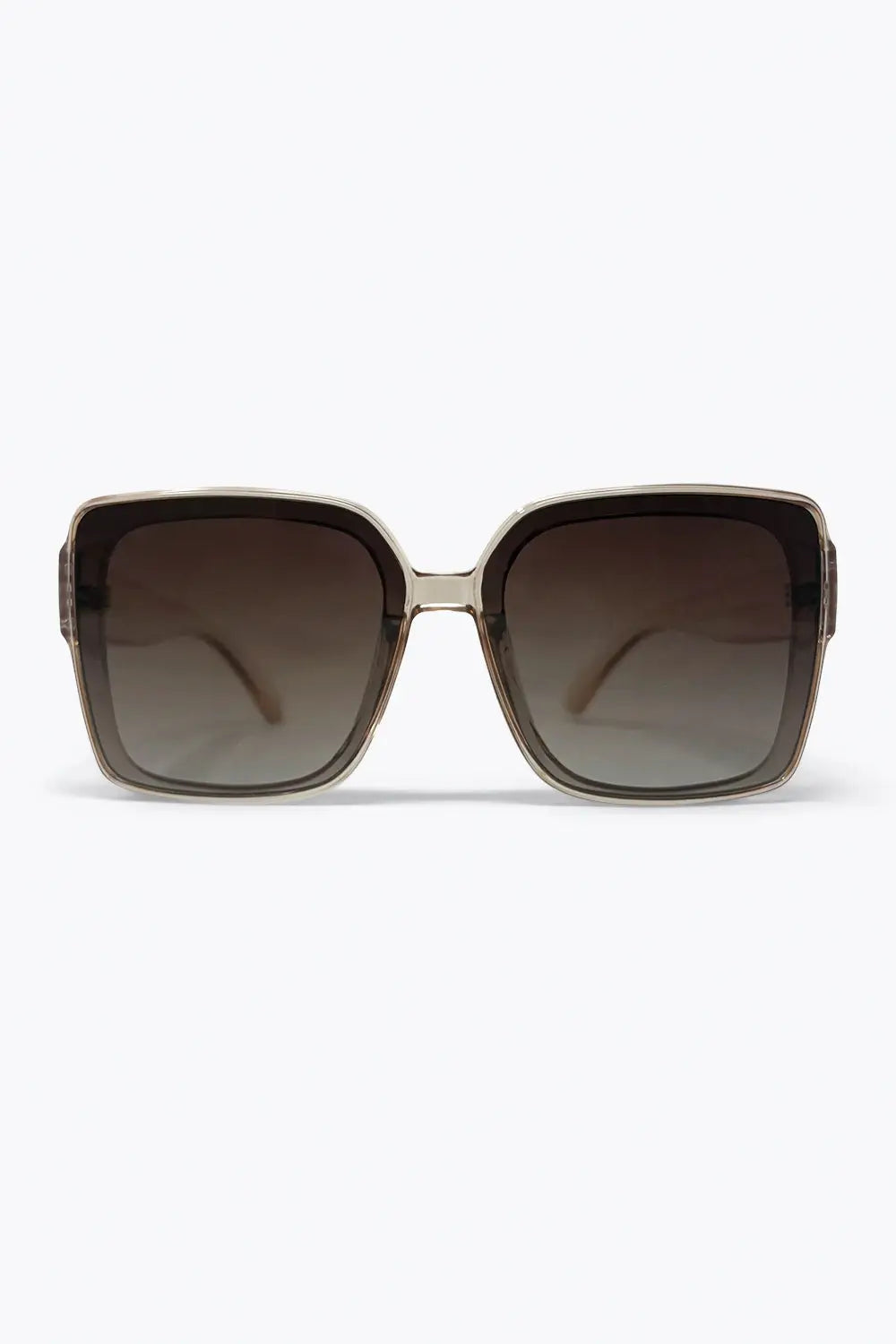 Brown Transparent Frame Gradient Lens Oversize Square Sunglasses - PINK / ONE - Sunglasses