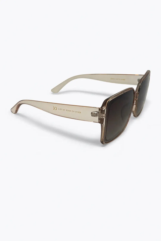 Brown Transparent Frame Gradient Lens Oversize Square Sunglasses - PINK / ONE - Sunglasses