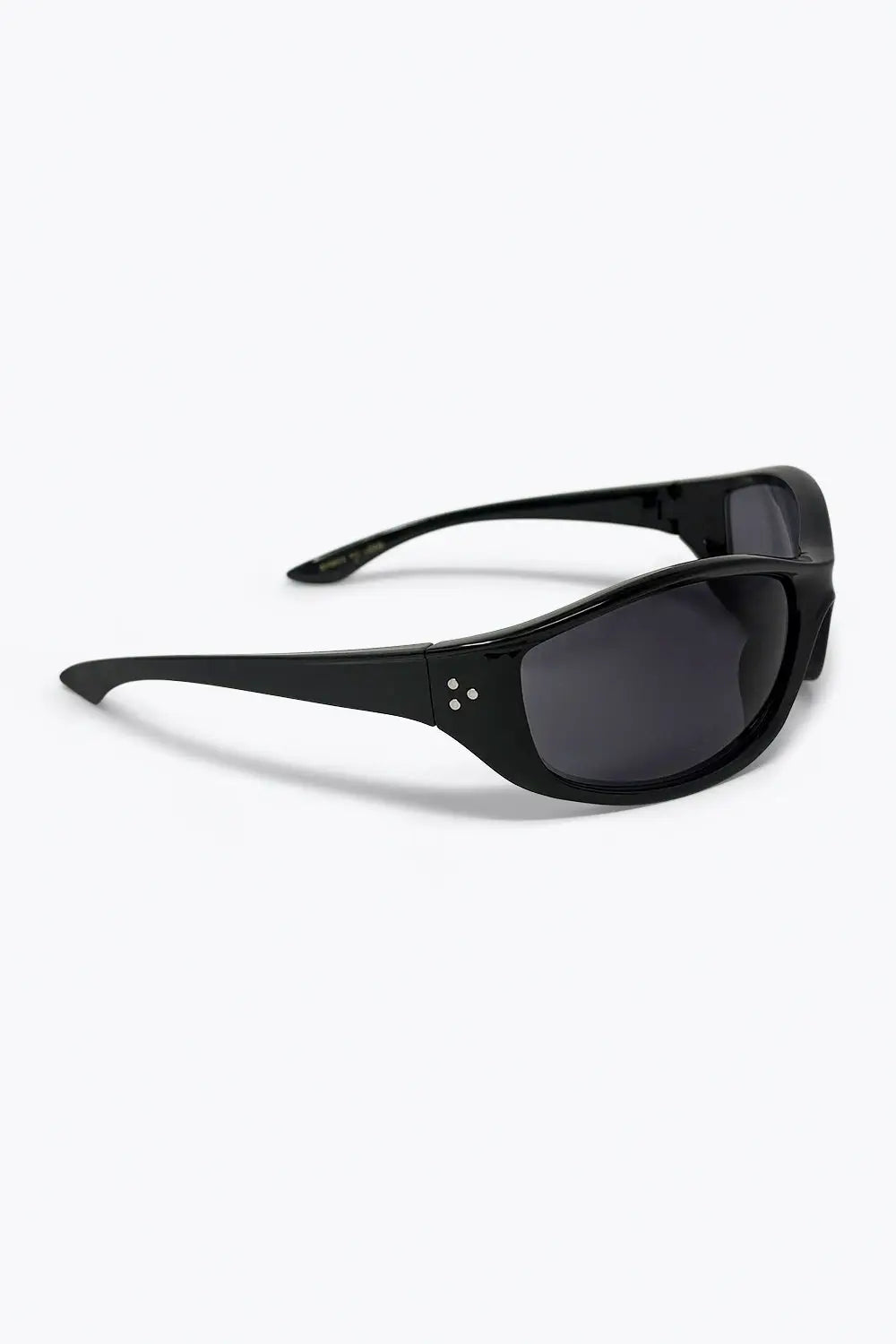 Black Glossy Frame Oval Lens UV Protection Sunglasses - BLACK / ONE - Sunglasses