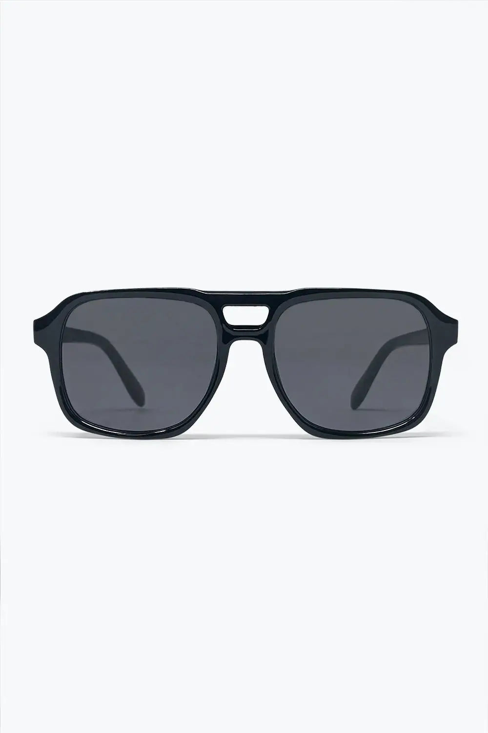 Black Chunky Frame Square Lens Oversize Sunglasses - BLACK / ONE - Sunglasses