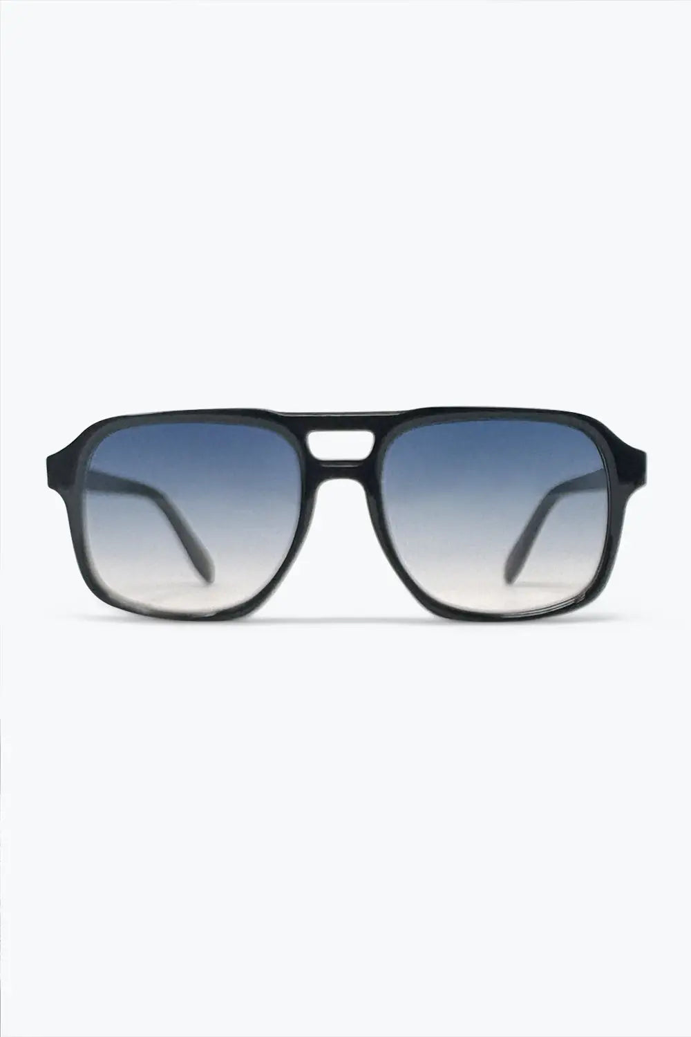 Black Gradient Lens Square Frame Classic Aviator Sunglasses - GRAY / ONE - Sunglasses
