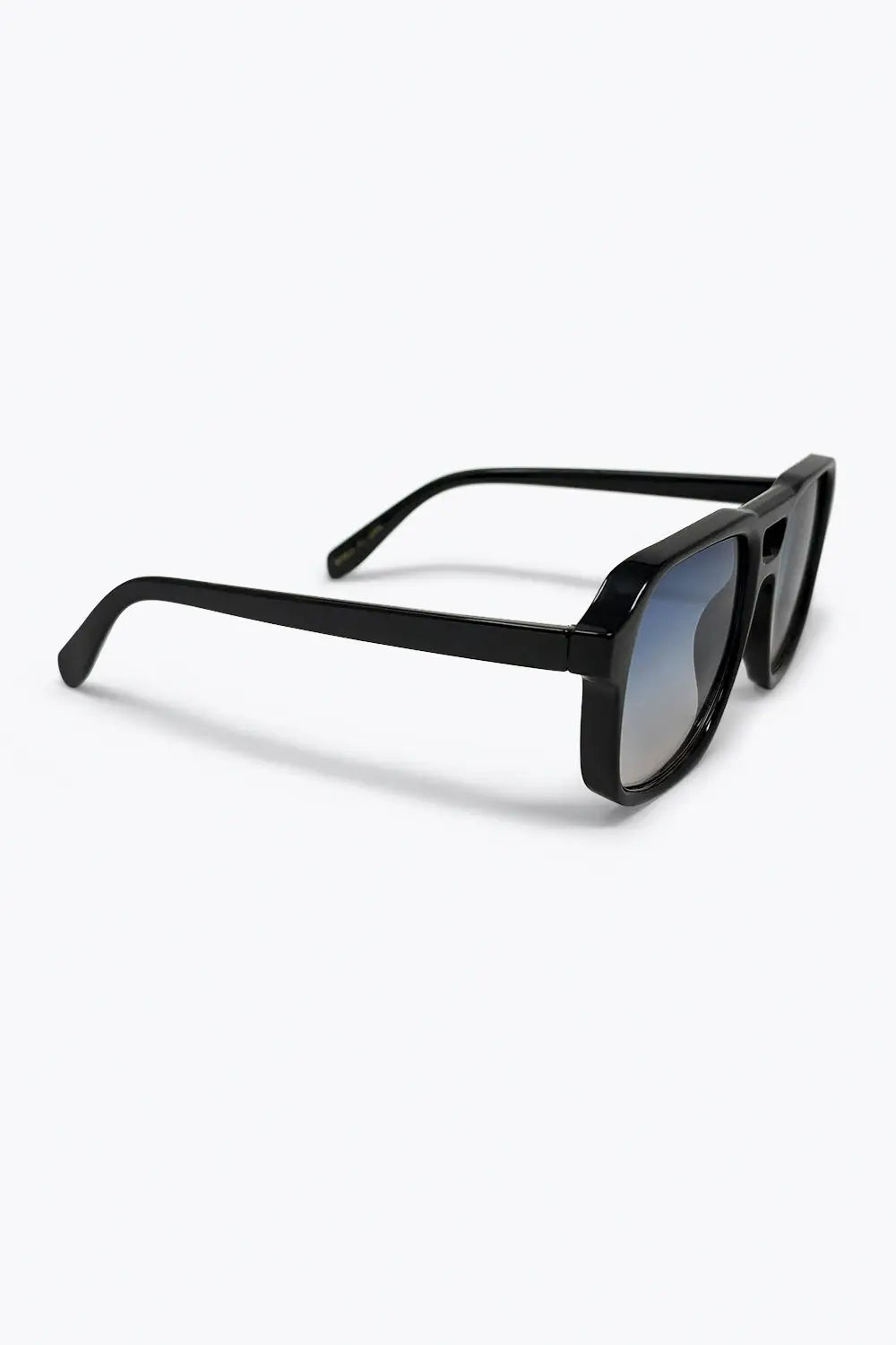 Black Gradient Lens Square Frame Classic Aviator Sunglasses - GRAY / ONE - Sunglasses
