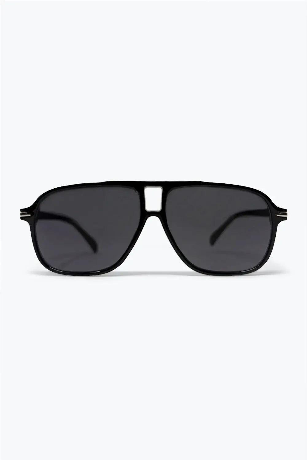 Black Oversize Square Frame Classic Aviator Sunglasses - BLACK / ONE - Sunglasses