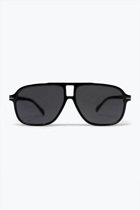 Black Oversize Square Frame Classic Aviator Sunglasses - BLACK / ONE - Sunglasses