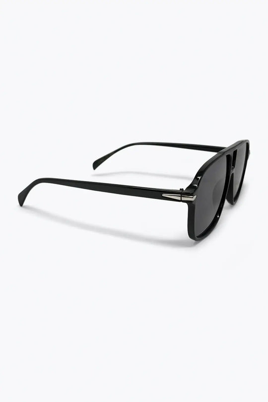 Black Oversize Square Frame Classic Aviator Sunglasses - BLACK / ONE - Sunglasses