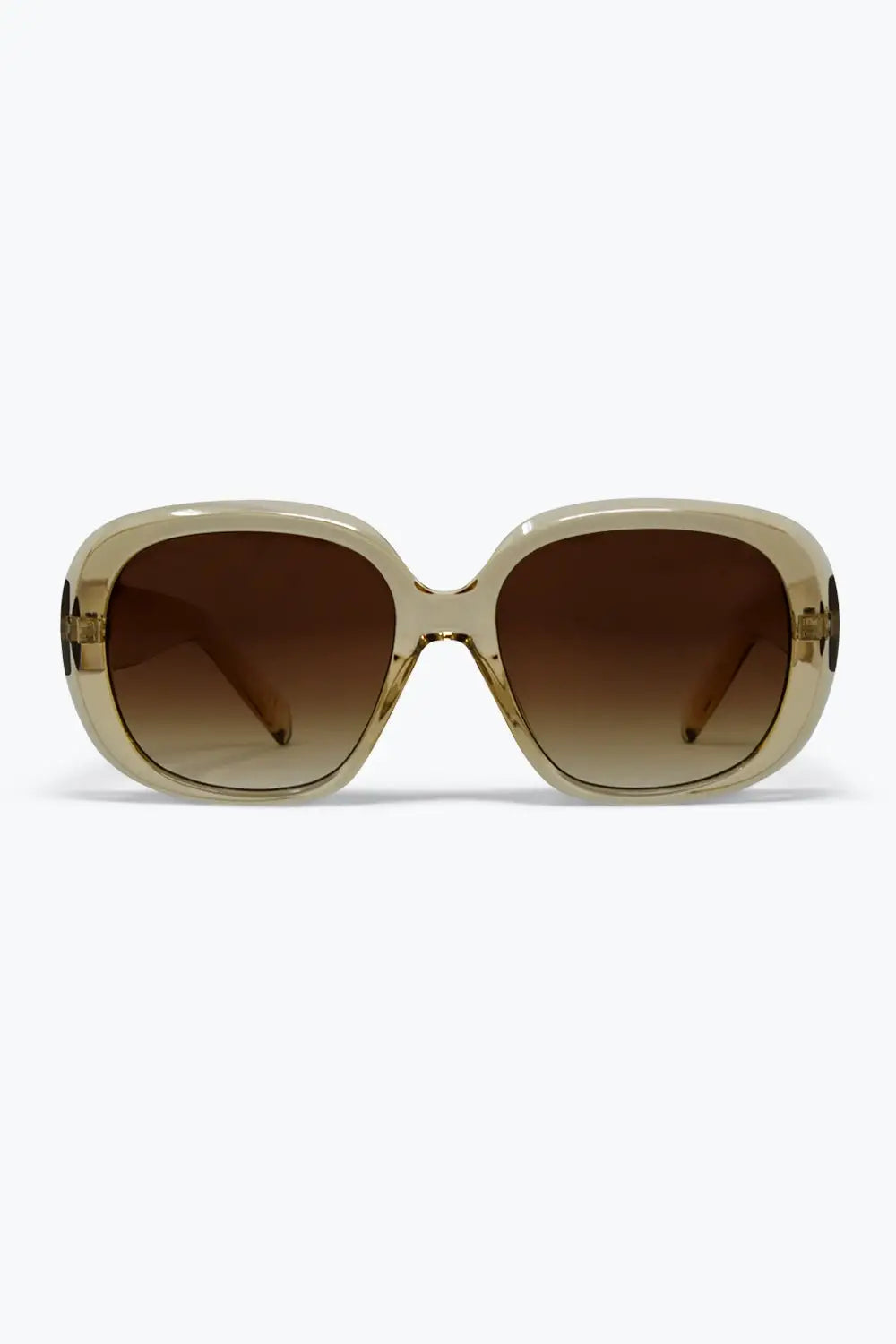 Beige Oversize Square Frame Gradient Lens Sunglasses - BEIGE / ONE - Sunglasses
