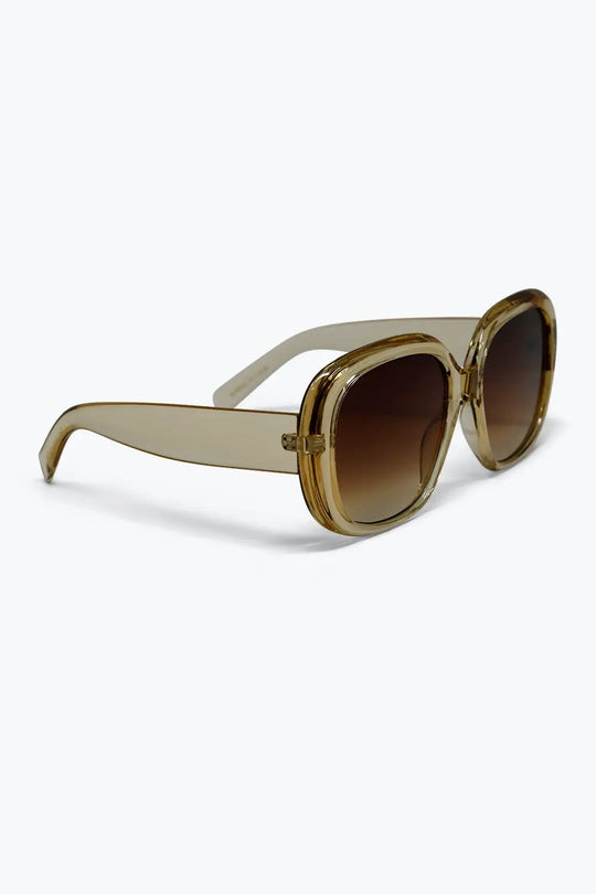 Beige Oversize Square Frame Gradient Lens Sunglasses - BEIGE / ONE - Sunglasses