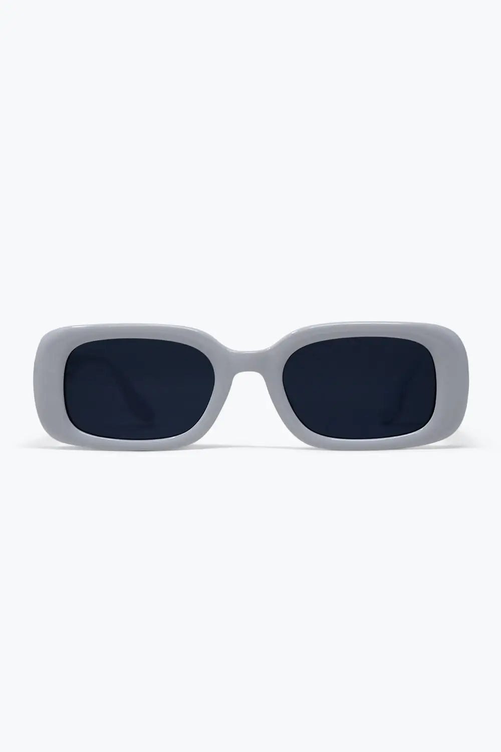 White Chunky Frame Rectangular Lens Modern Sunglasses - WHITE / ONE - Sunglasses