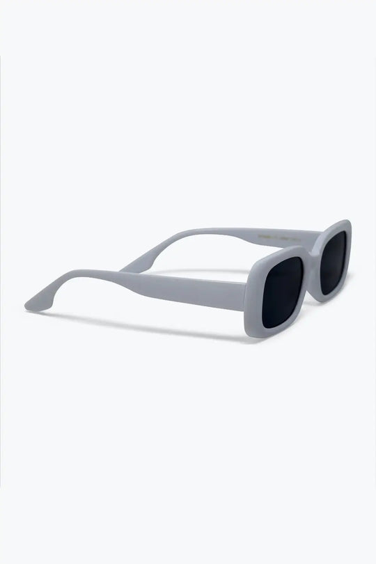 White Chunky Frame Rectangular Lens Modern Sunglasses - WHITE / ONE - Sunglasses