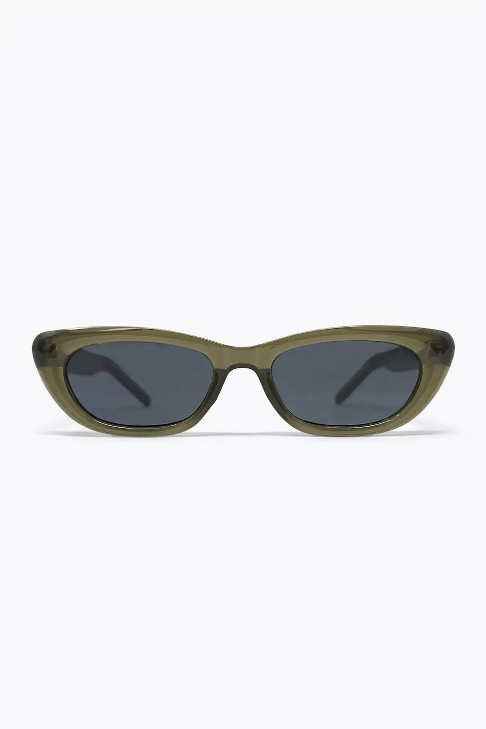 Olive Translucent Oval Frame Chunky Cat Eye Sunglasses - GREEN / ONE - Sunglasses
