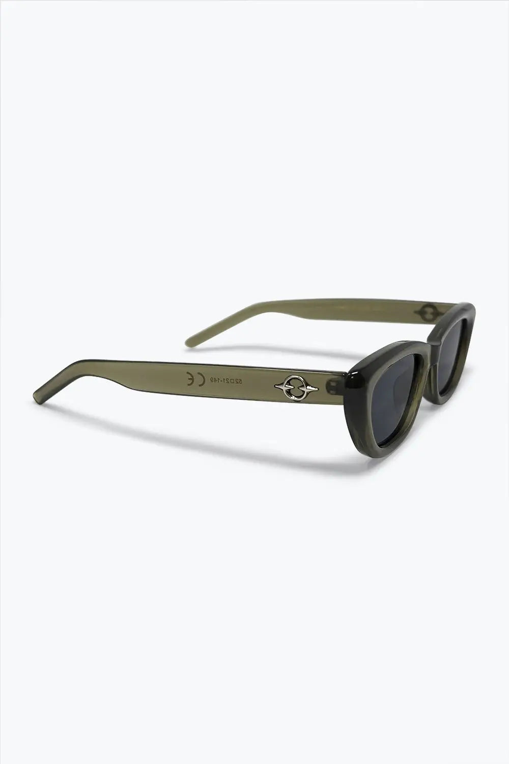 Olive Translucent Oval Frame Chunky Cat Eye Sunglasses - GREEN / ONE - Sunglasses