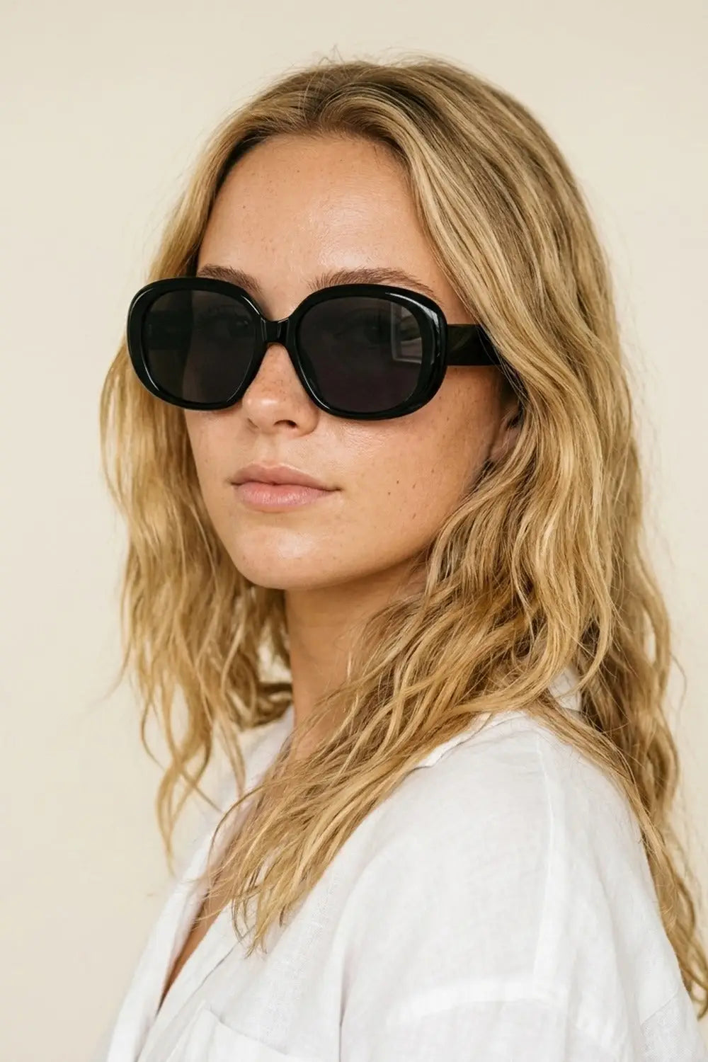 Black Oversize Square Frame Full Coverage Sunglasses - BLACK / ONE - Sunglasses