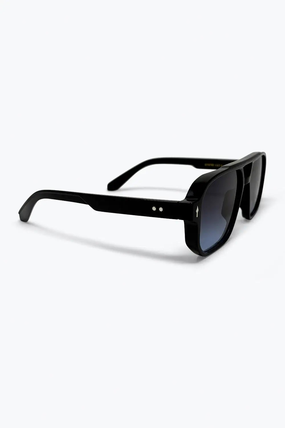 Black Gradient Lens Geometric Frame Oversize Sunglasses - BLACK / ONE - Sunglasses