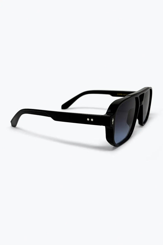 Black Gradient Lens Geometric Frame Oversize Sunglasses - BLACK / ONE - Sunglasses