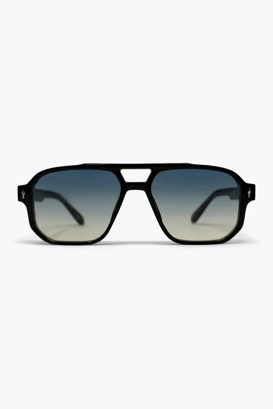 Black Gradient Lens Oversize Square Frame Sunglasses - BLACK / ONE - Sunglasses