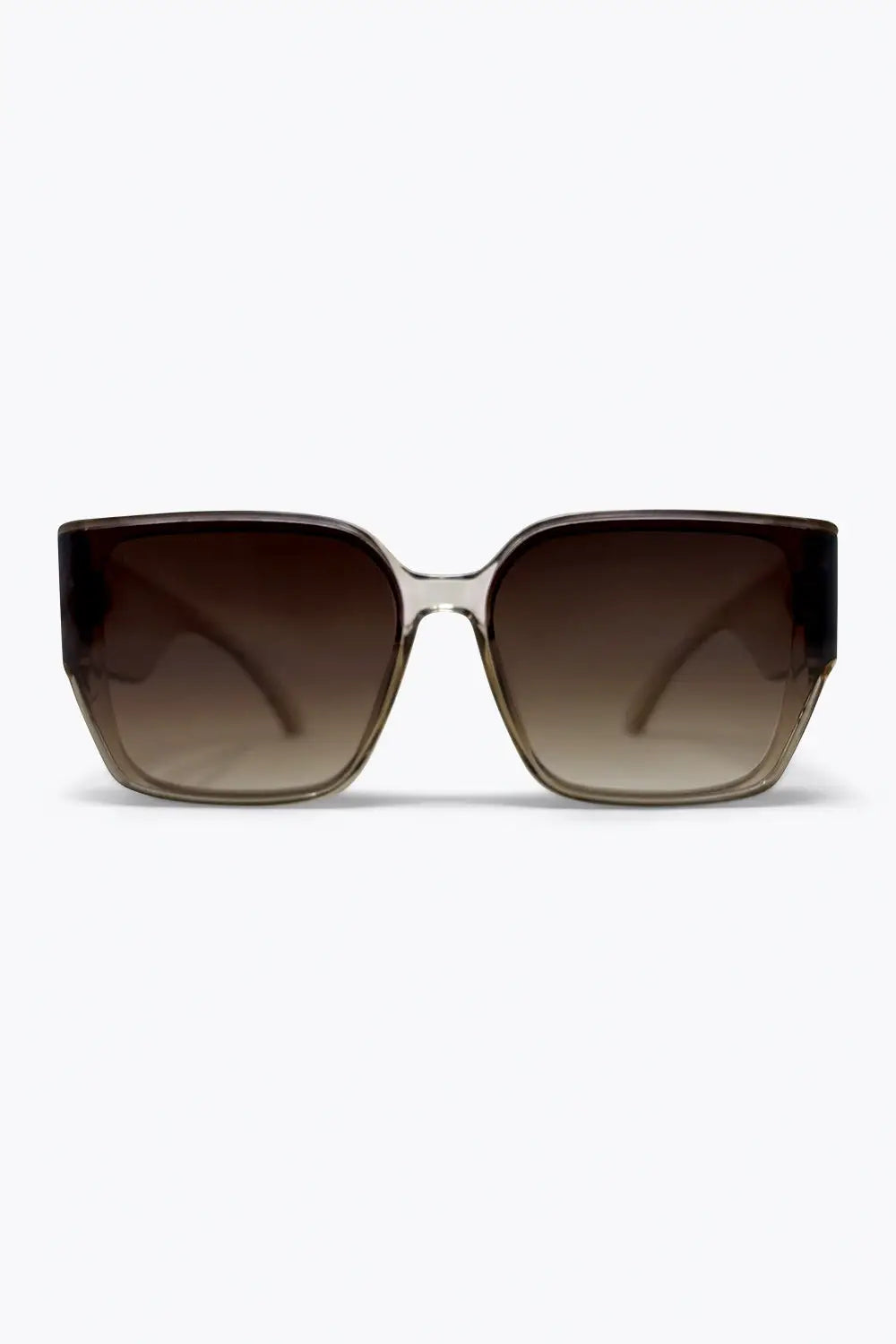 Brown Gradient Square Frame Oversized Acetate Sunglasses - BEIGE / ONE - Sunglasses