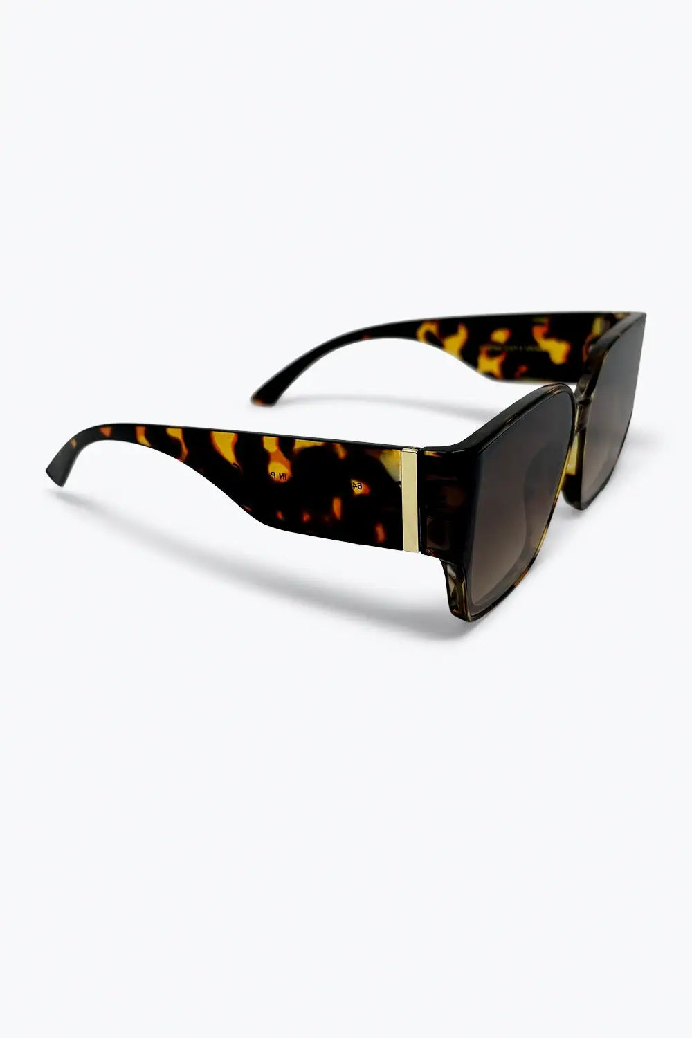 Brown Tortoiseshell Square Frame Gradient Oversize Sunglasses - BROWN / ONE - Sunglasses