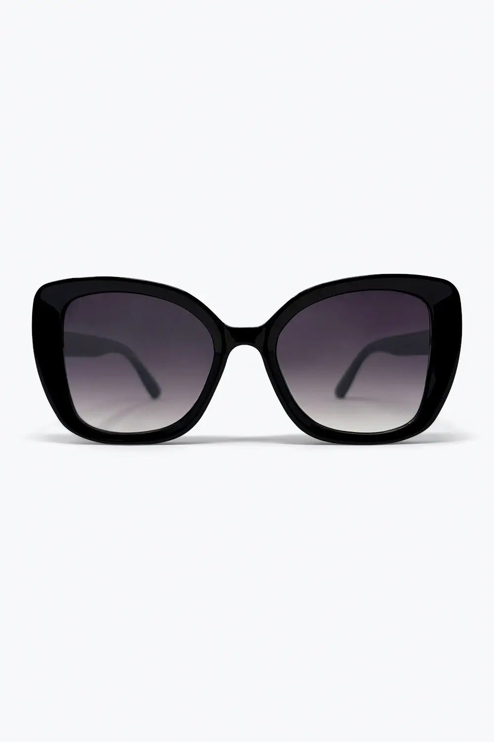 Black Oversize Cat Eye Gradient Lens Fashion Sunglasses - BLACK / ONE - Sunglasses