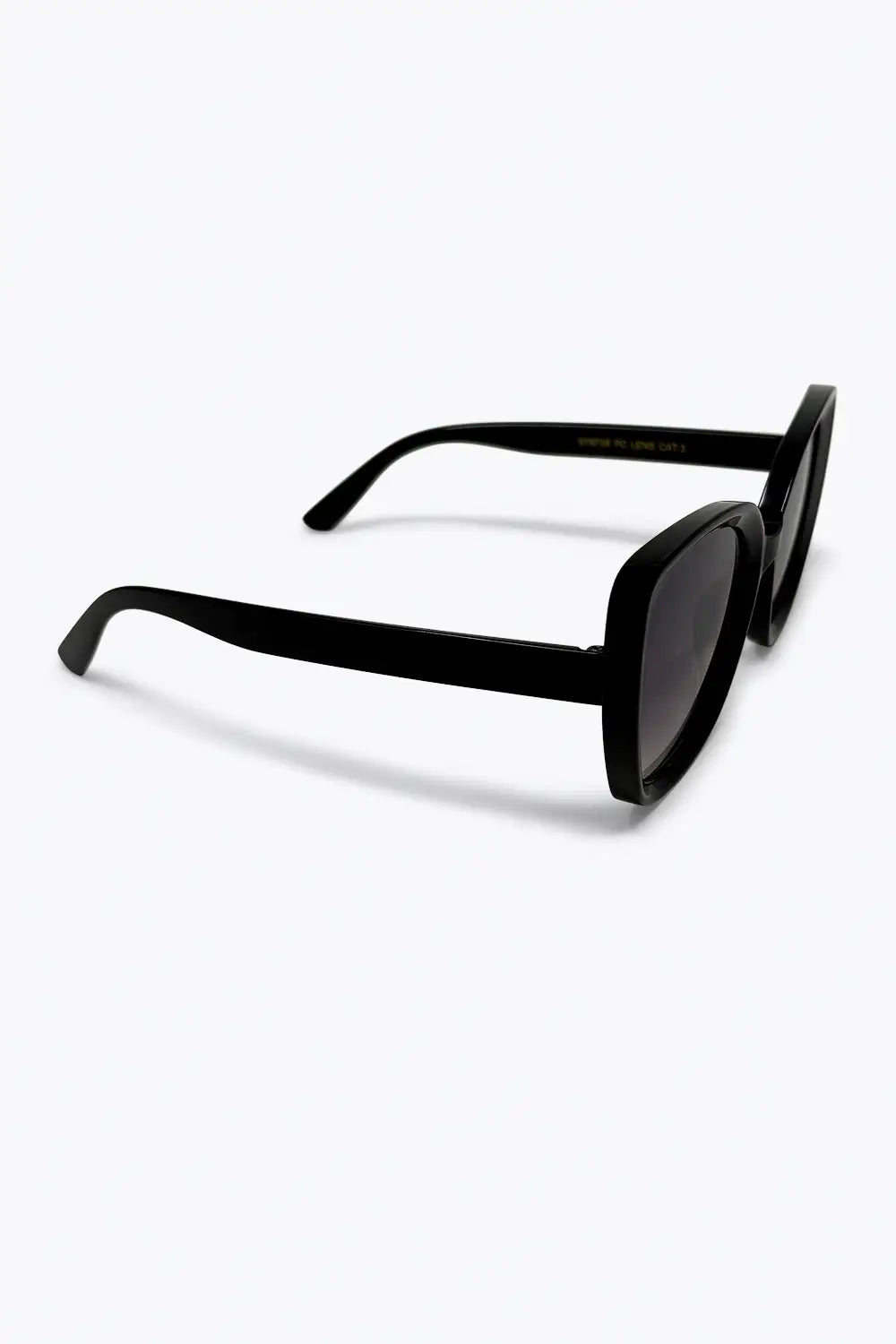 Black Oversize Cat Eye Gradient Lens Fashion Sunglasses - BLACK / ONE - Sunglasses
