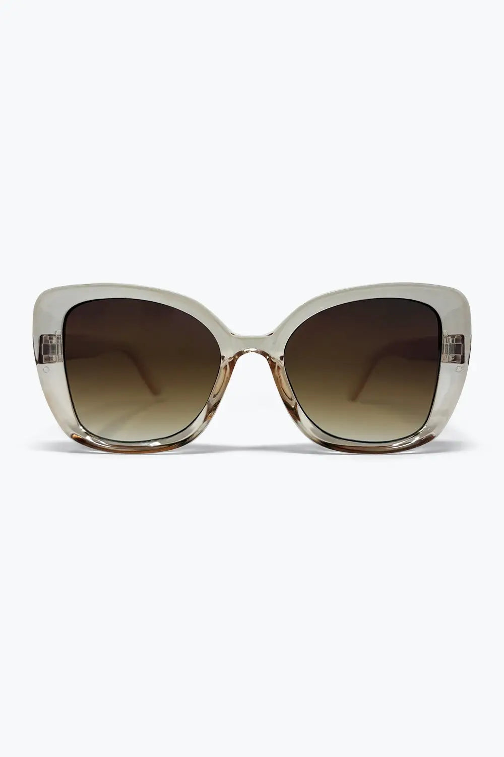 Beige Transparent Acetate Oversize Gradient Lens Square Sunglasses - BEIGE / ONE - Sunglasses