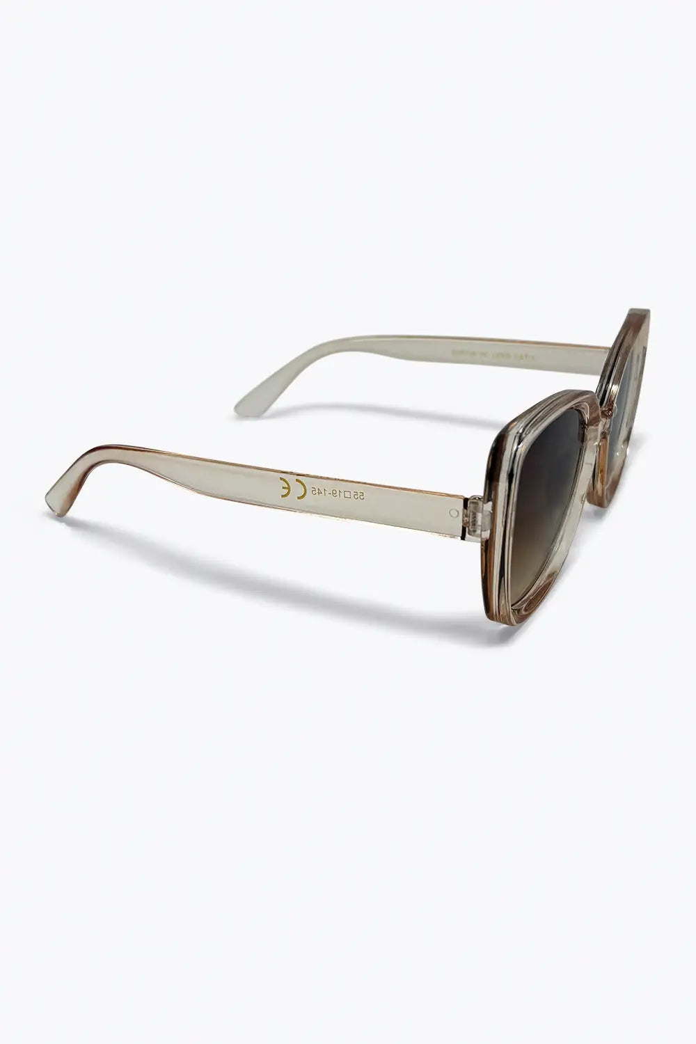 Beige Transparent Acetate Oversize Gradient Lens Square Sunglasses - BEIGE / ONE - Sunglasses