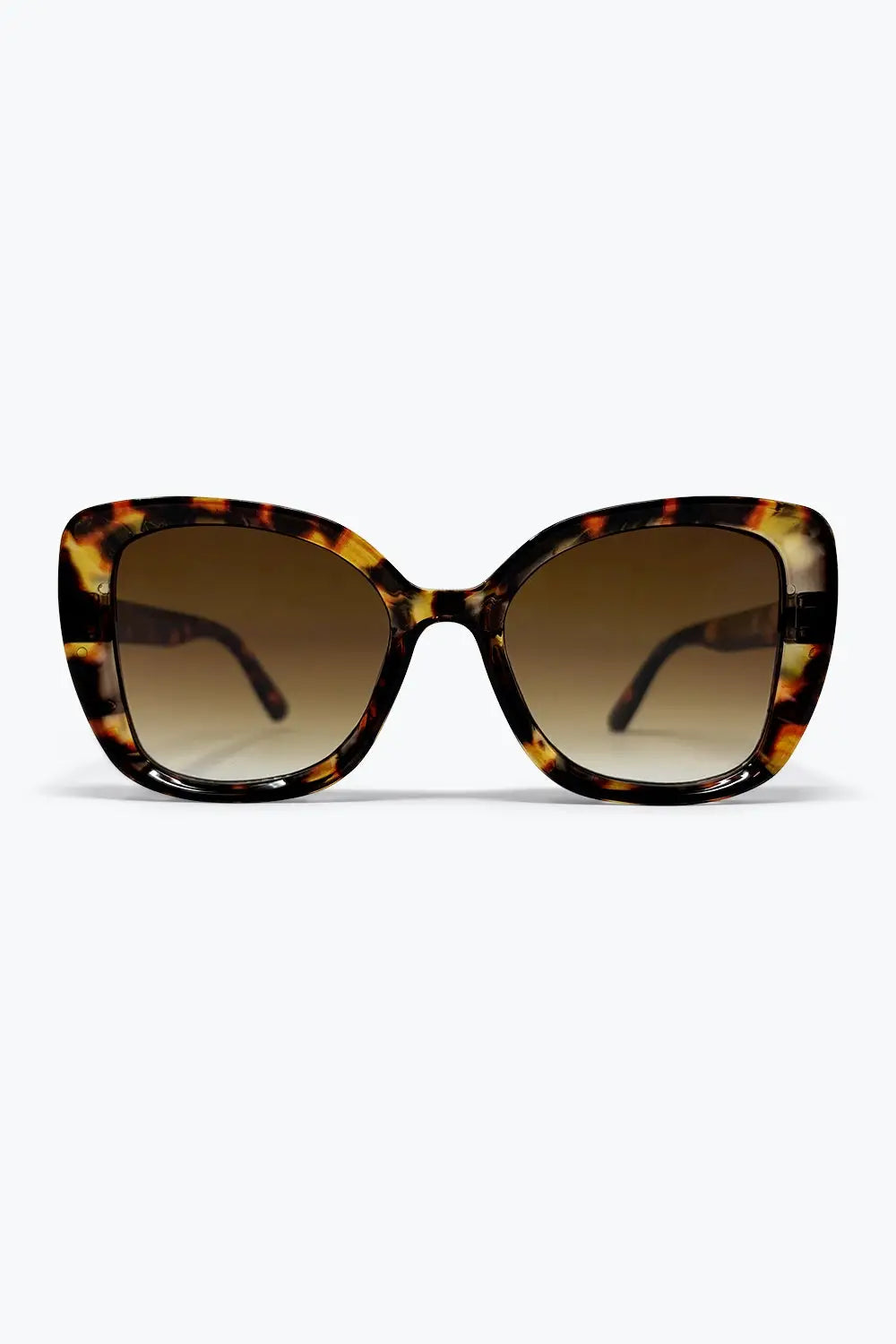 Multicolor Tortoiseshell Oversize Square Frame Sunglasses - BROWN / ONE - Sunglasses