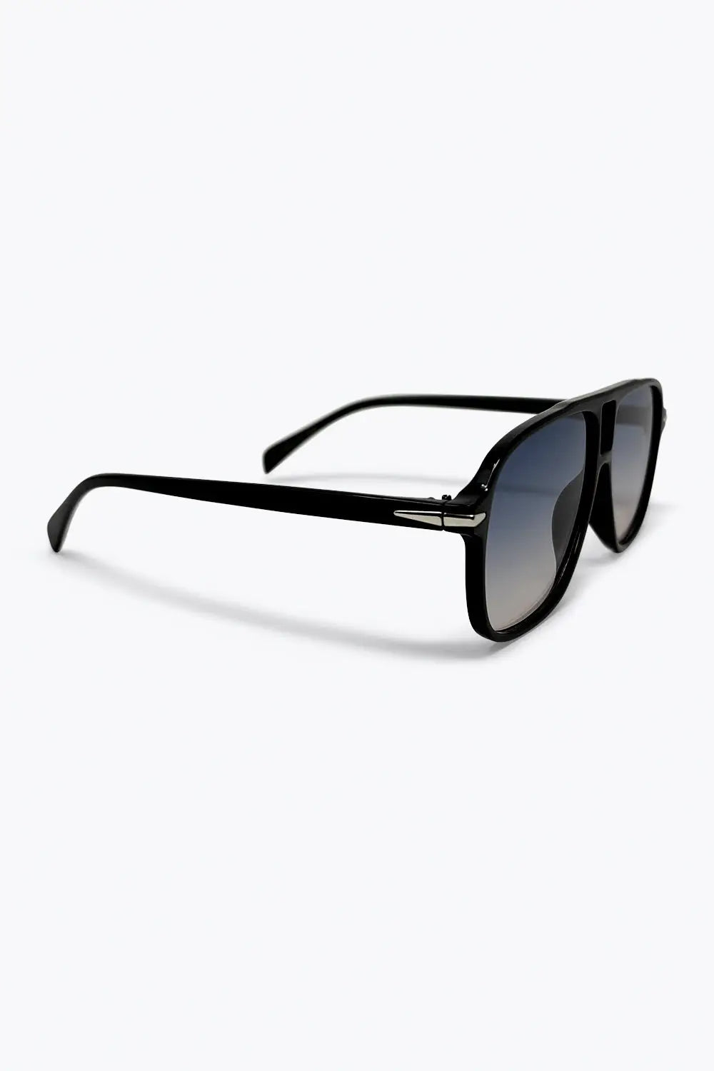 Black Gradient Lens Aviator Oversize Sunglasses With Double Bridge - GRAY / ONE - Sunglasses