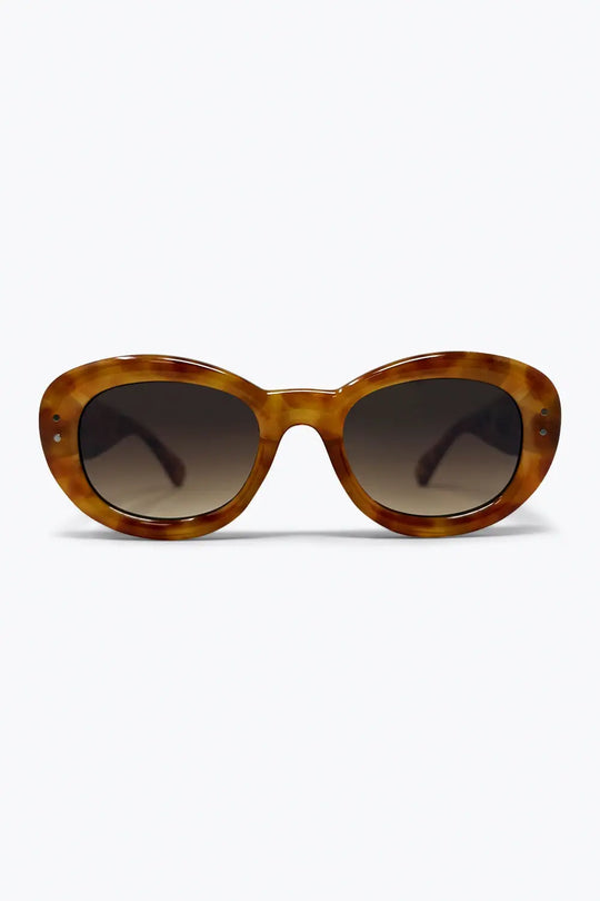Brown Tortoiseshell Oval Frame Gradient Lens Sunglasses - BROWN / ONE - Sunglasses