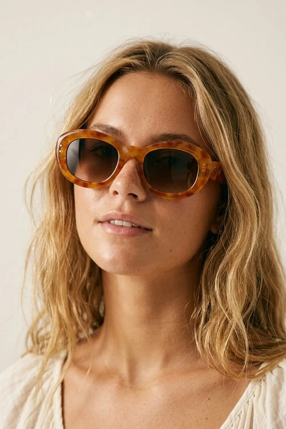 Brown Tortoiseshell Oval Frame Gradient Lens Sunglasses - BROWN / ONE - Sunglasses