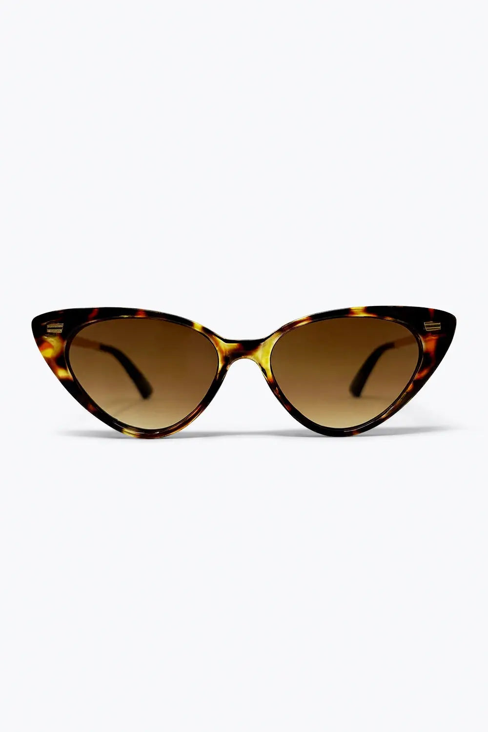 Brown Tortoiseshell Cat Eye Acetate Frame Slim Sunglasses - BROWN / ONE - Sunglasses