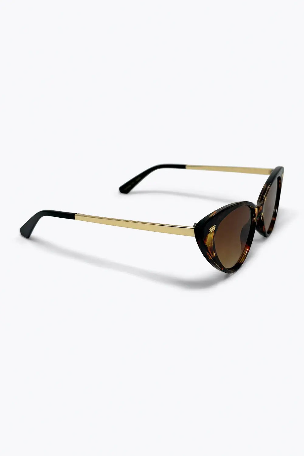 Brown Tortoiseshell Cat Eye Acetate Frame Slim Sunglasses - BROWN / ONE - Sunglasses