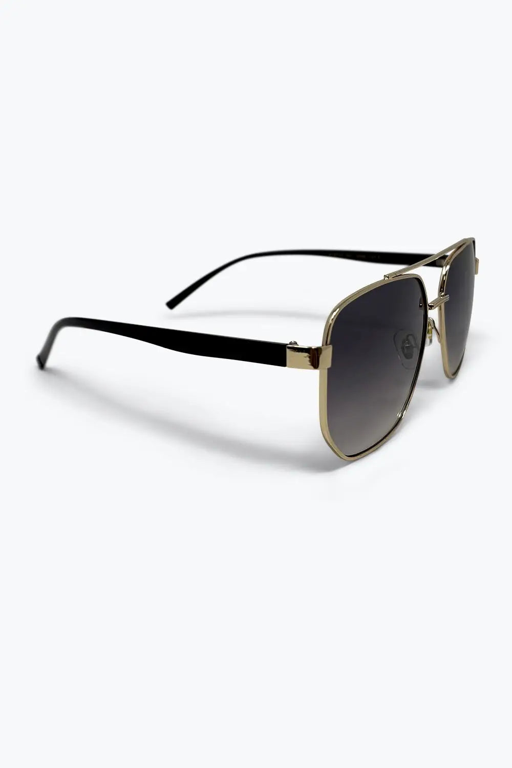 Squared Metal Sunglasses in Brown Smoke Lens - BROWN / ONE - Sunglasses