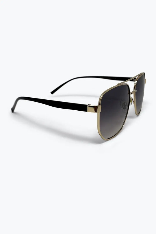 Squared Metal Sunglasses in Brown Smoke Lens - BROWN / ONE - Sunglasses