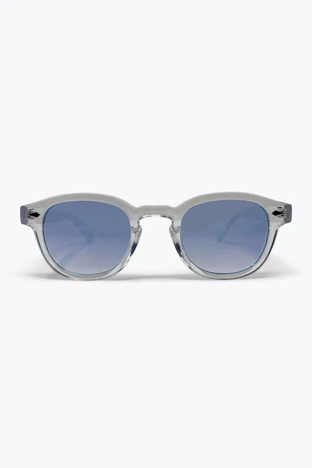 Clear Round Sunglasses With BabyPink Gradient Lense - PINK / ONE - Sunglasses