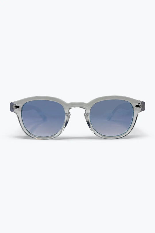Clear Round Sunglasses With BabyPink Gradient Lense - PINK / ONE - Sunglasses