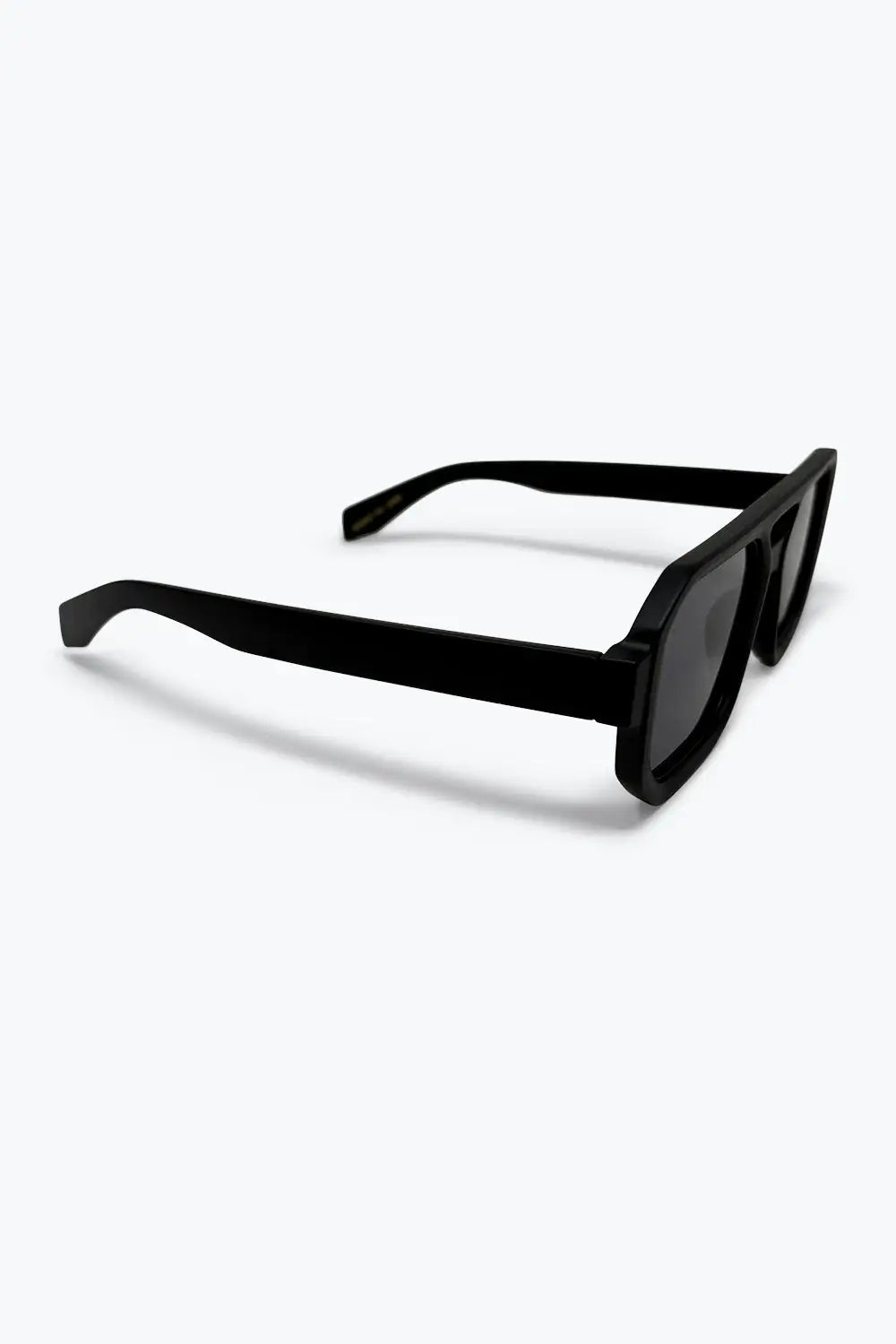 Black Oversize Geometric Frame Thick Temple Urban Sunglasses - BLACK / ONE - Sunglasses