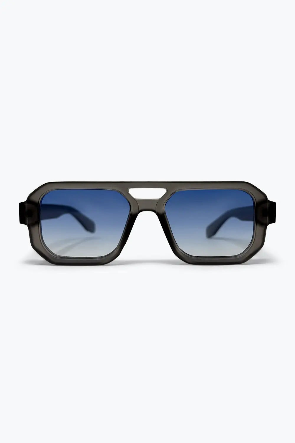 Black Gradient Square Frame Thick Rim Oversize Sunglasses - GRAY / ONE - Sunglasses