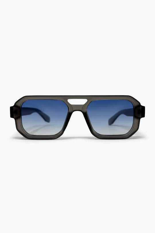 Black Gradient Square Frame Thick Rim Oversize Sunglasses - GRAY / ONE - Sunglasses