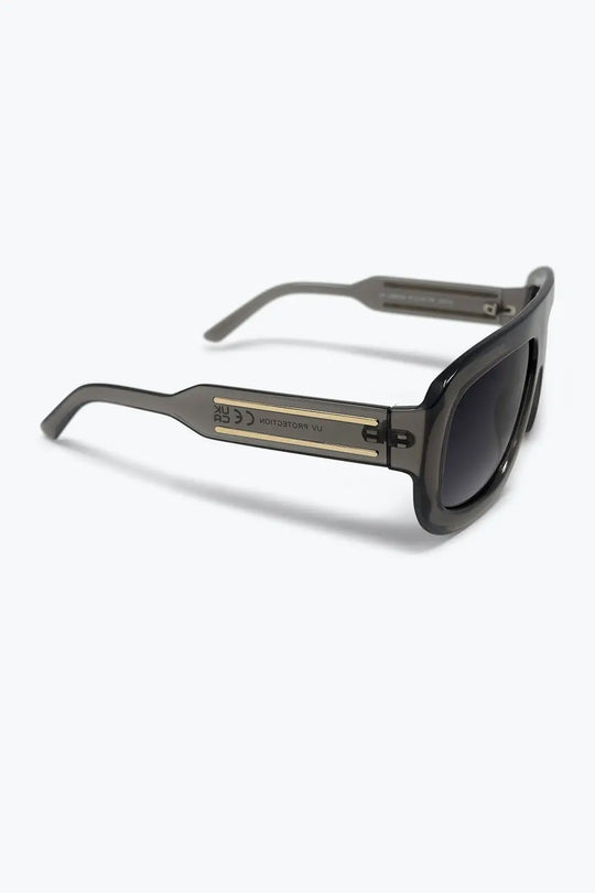 Black Oversize Square Frame Gradient Lens Sunglasses - GRAY / ONE - Sunglasses