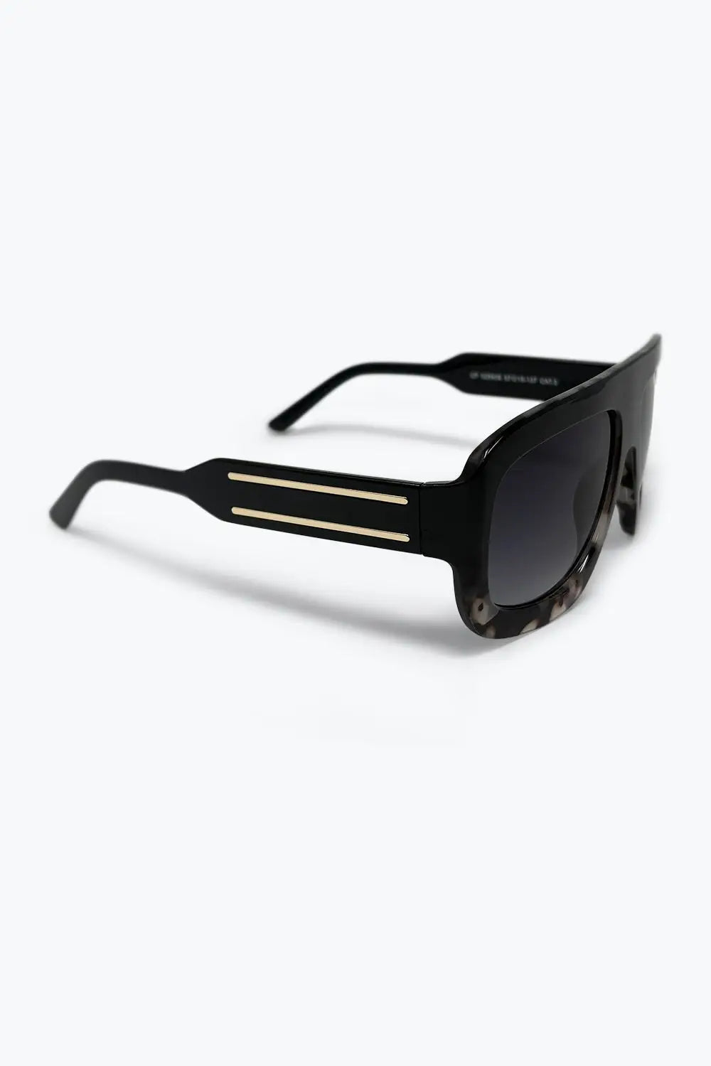 Black Tortoiseshell Frame Oversize Shield Sunglasses With Gradient Lenses - BLACK / ONE - Sunglasses