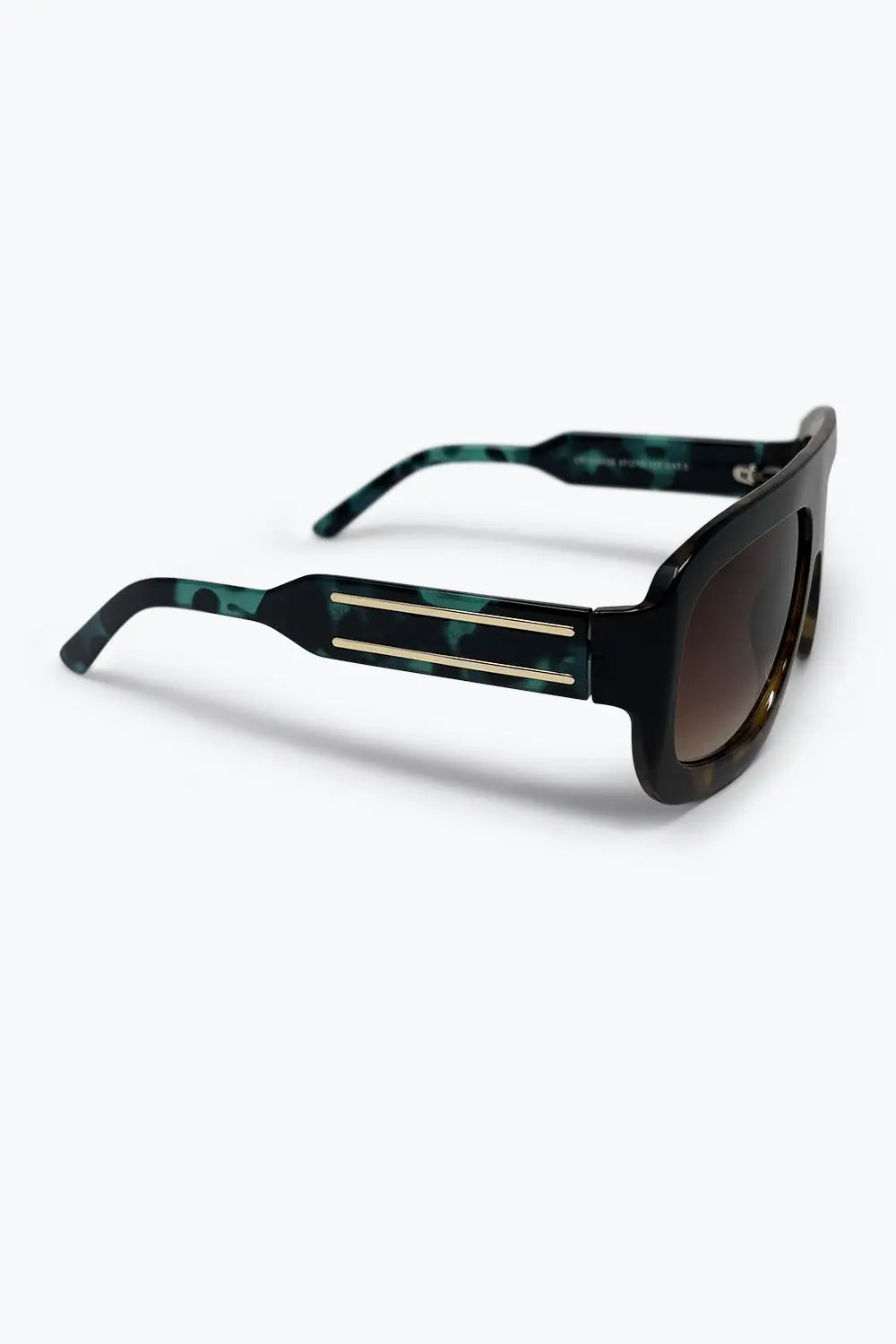Black Tortoiseshell Effect Square Frame Gradient Lens Sunglasses - BROWN / ONE - Sunglasses