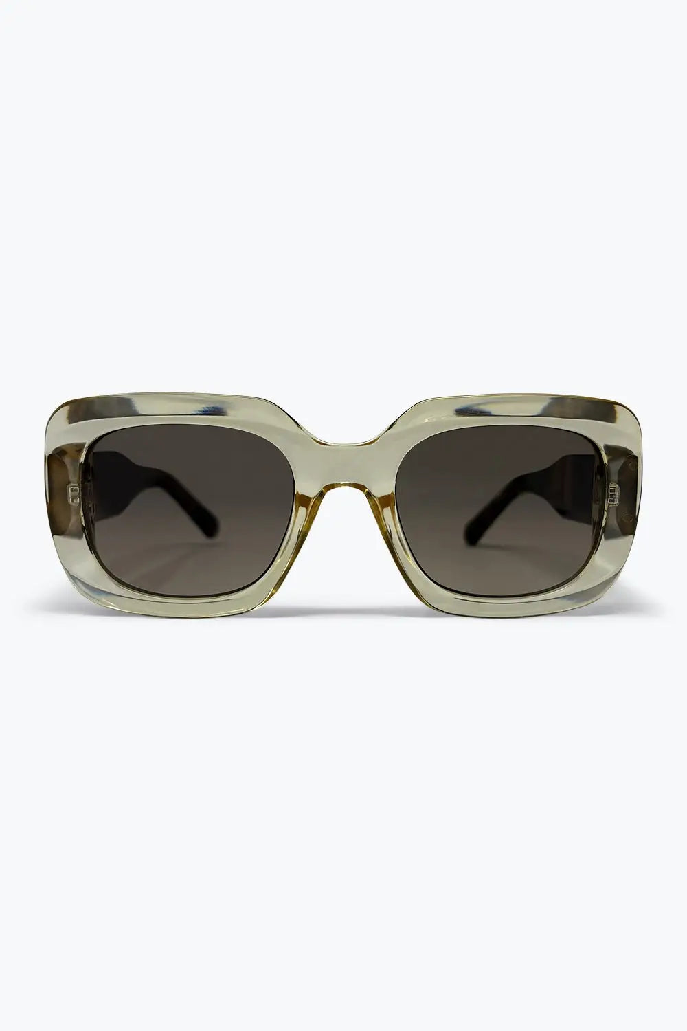 Khaki Square Acetate Wide Frame Gradient Oversize Sunglasses - YELLOW / ONE - Sunglasses