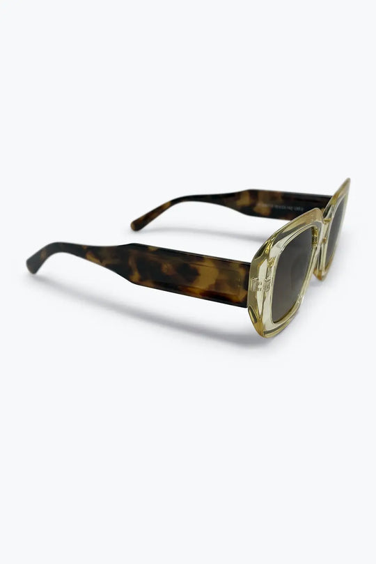 Khaki Square Acetate Wide Frame Gradient Oversize Sunglasses - YELLOW / ONE - Sunglasses